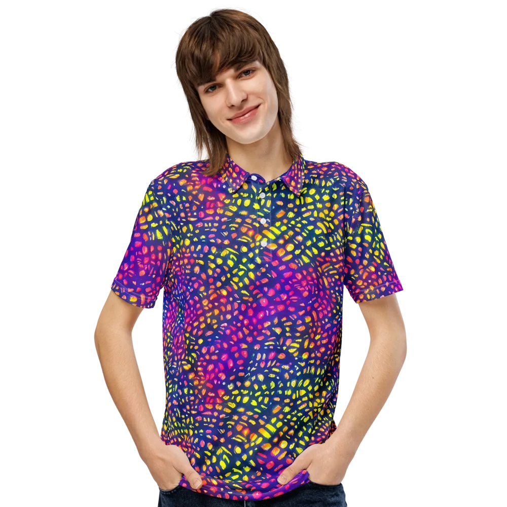 Prismatic Scatter on Men's Slim Fit Polo Shirt — Front