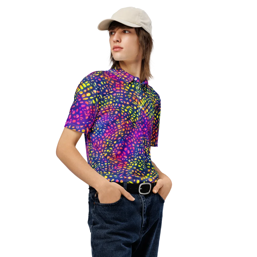 Prismatic Scatter on Men's Slim Fit Polo Shirt — Right Front