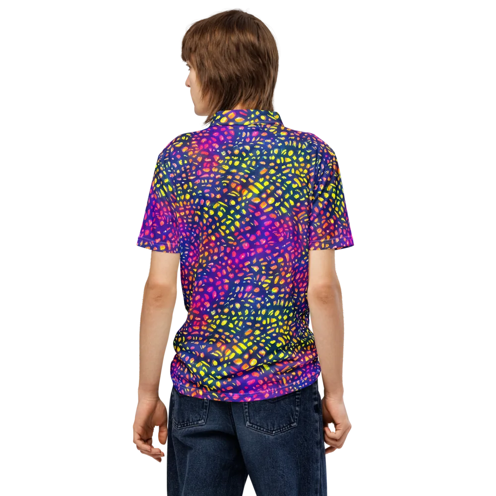 Prismatic Scatter on Men's Slim Fit Polo Shirt — Back