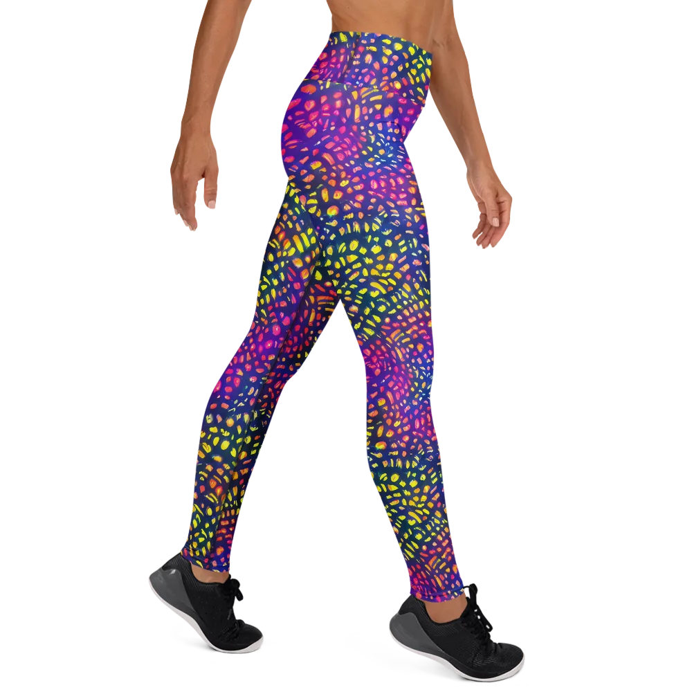 Prismatic Scatter on Yoga Leggings — Right