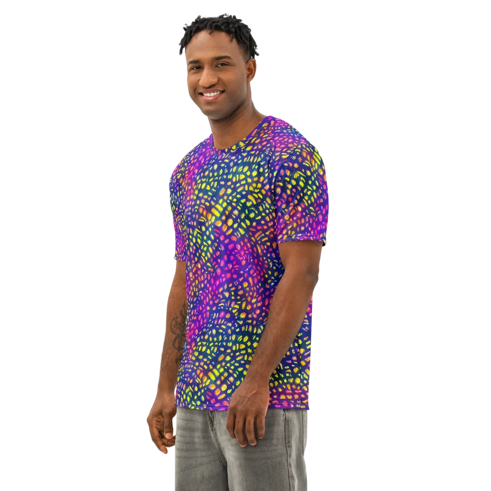 Prismatic Scatter on Men's Cotton Crew Neck T-Shirt — Left Front
