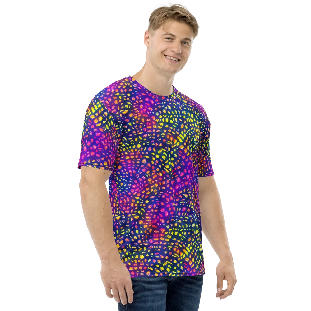 Prismatic Scatter on Men's Crew Neck T-Shirt — Right