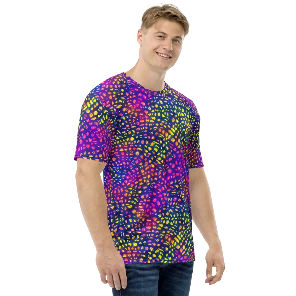 Prismatic Scatter on Men's Crew Neck T-Shirt — Right
