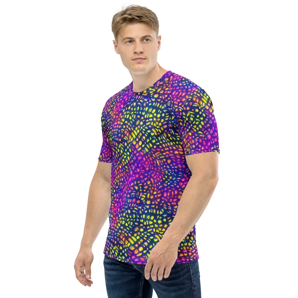 Prismatic Scatter on Men's Crew Neck T-Shirt — Left