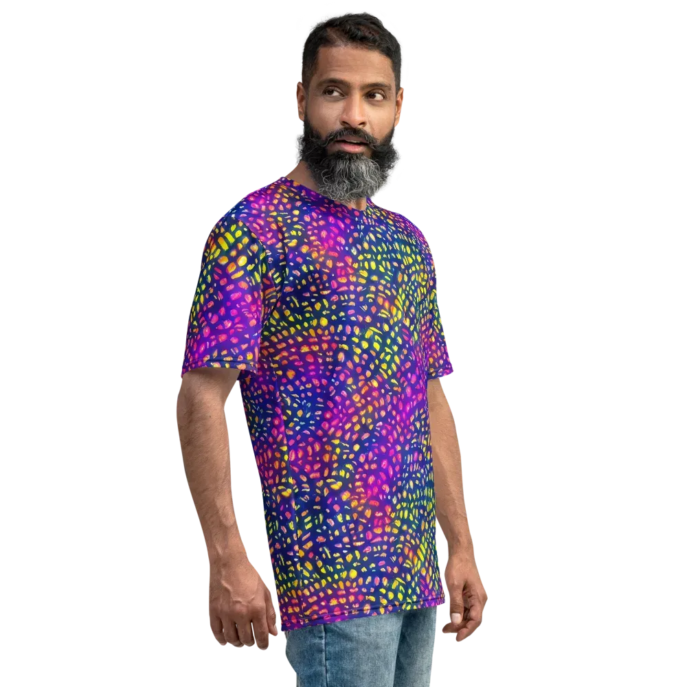 Prismatic Scatter on Men's Crew Neck T-Shirt — Right