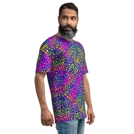 Prismatic Scatter on a Men's Crew Neck T-Shirt