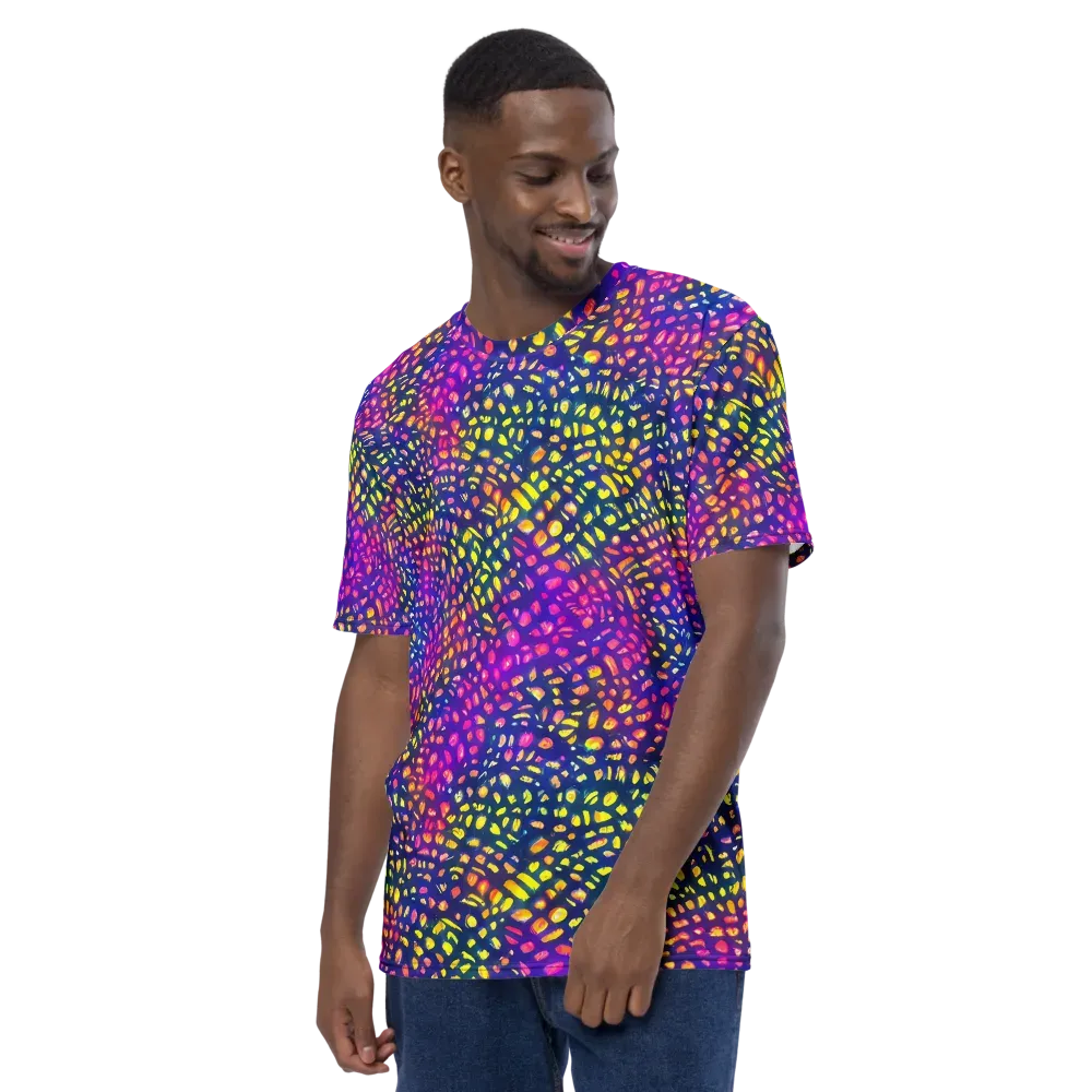 Prismatic Scatter on Men's Crew Neck T-Shirt — Left