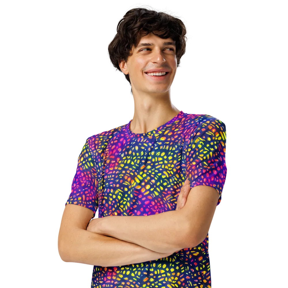 Prismatic Scatter on Men's Crew Neck T-Shirt — Left Front