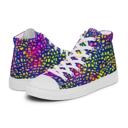 Prismatic Scatter on a Men's High Top Canvas Shoes