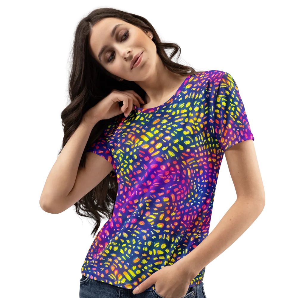 Prismatic Scatter on Women's Crew Neck T-Shirt — Left Front