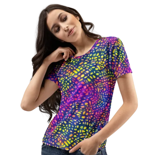 Prismatic Scatter on a Women's Crew Neck T-Shirt