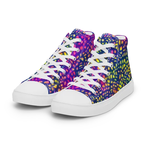 Prismatic Scatter on a Women's High Top Canvas Shoes