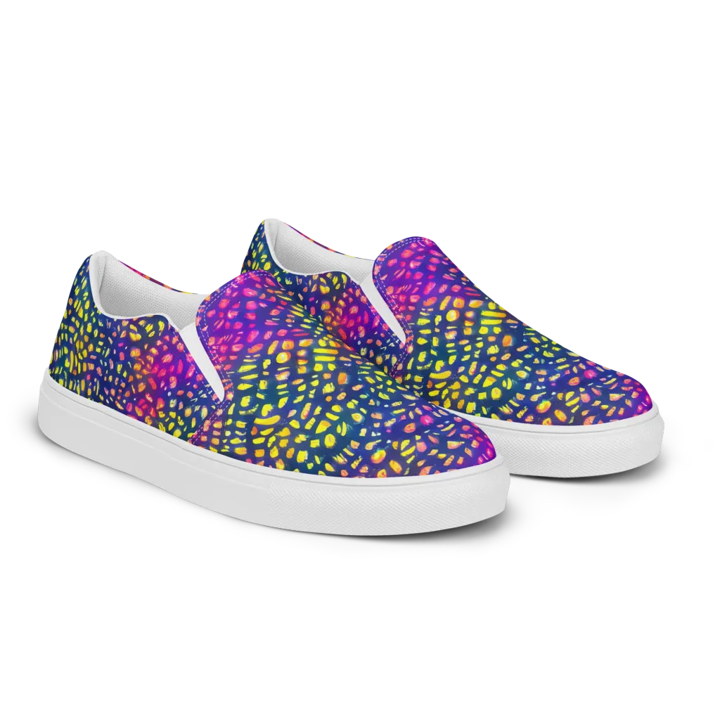 Prismatic Scatter on Men's Slip-On Canvas Shoes — Right Front