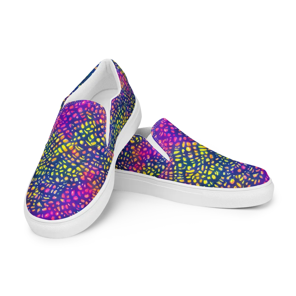Prismatic Scatter on Men's Slip-On Canvas Shoes — Left Front