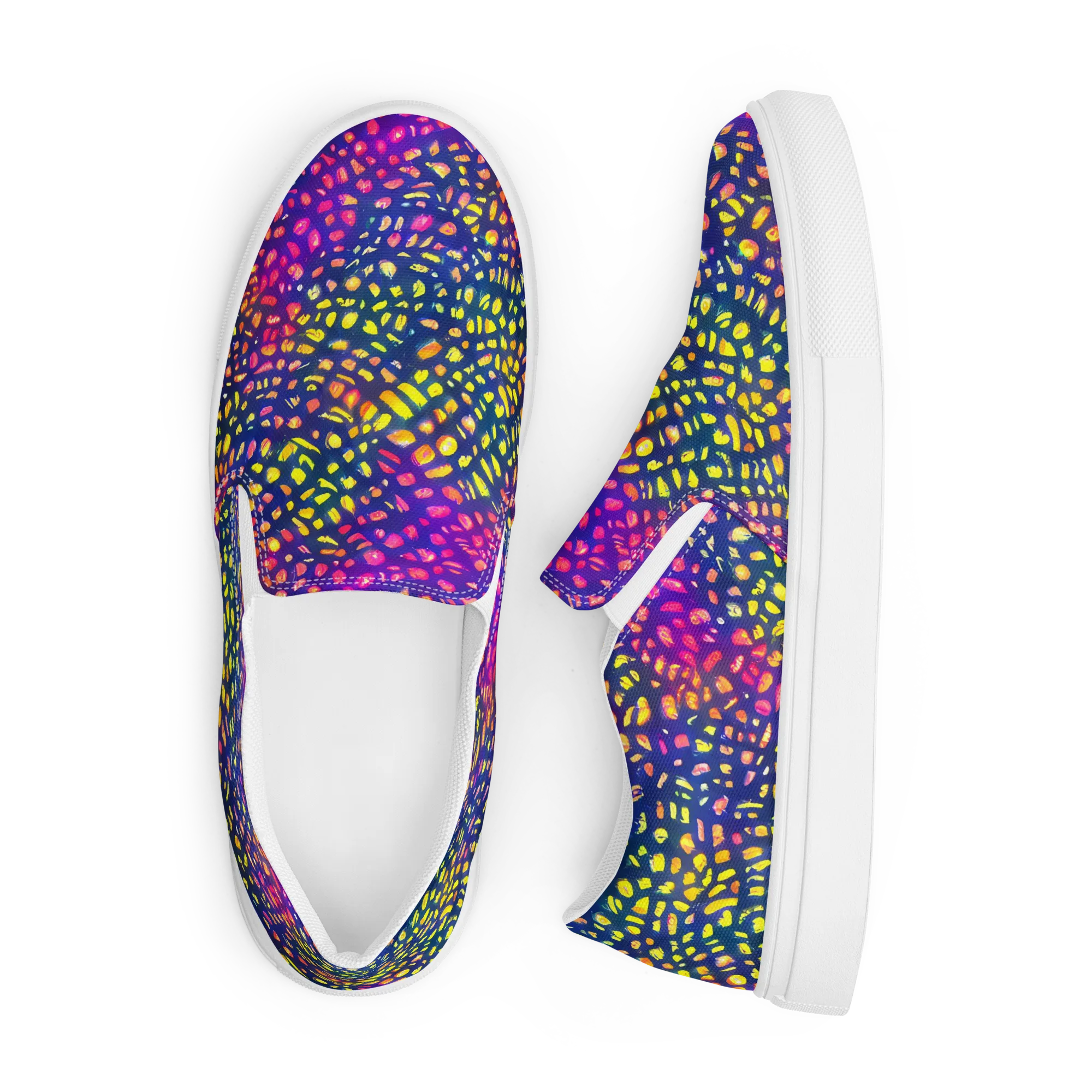 Prismatic Scatter on Men's Slip-On Canvas Shoes — Front