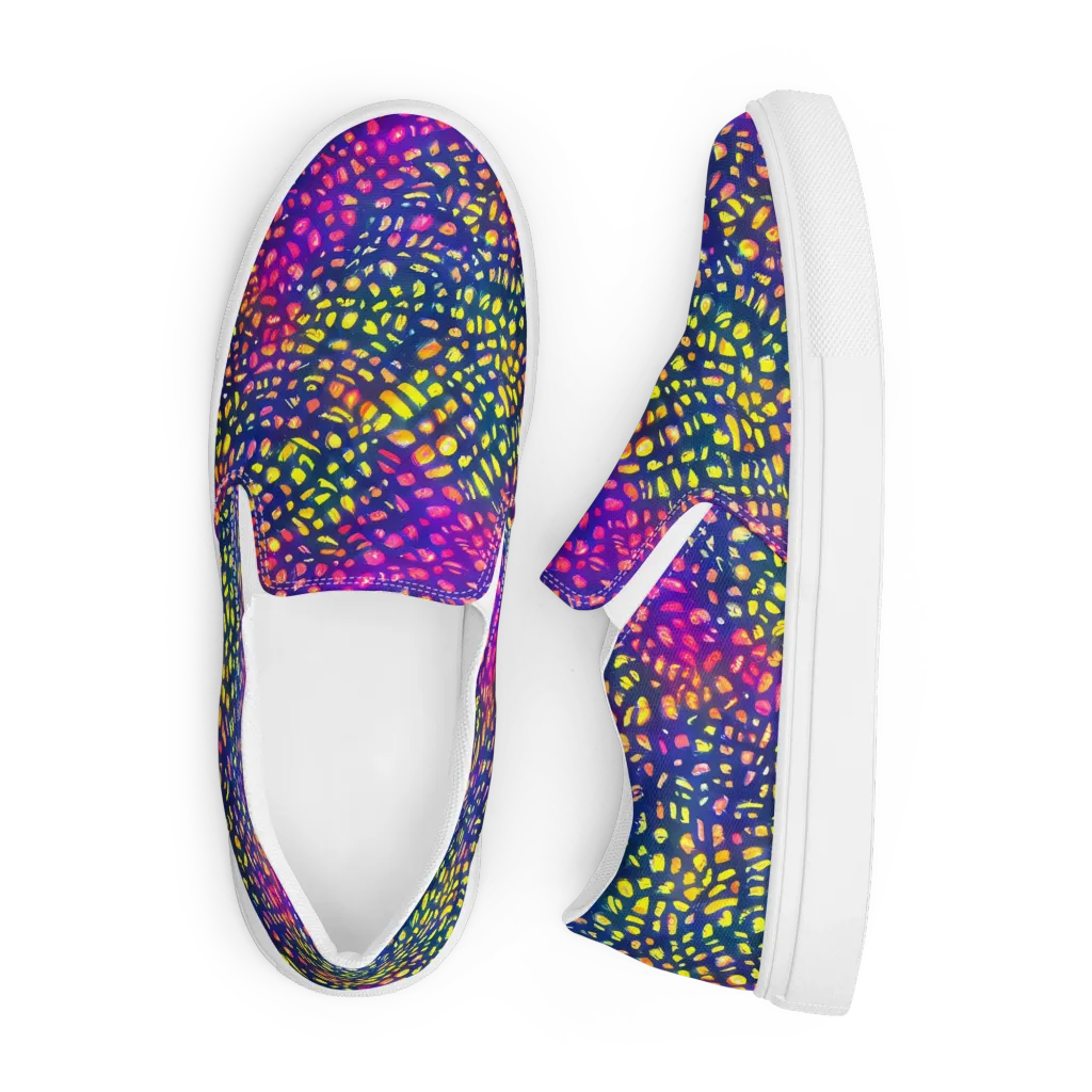 Prismatic Scatter on Men's Slip-On Canvas Shoes — Front