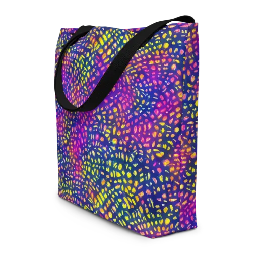 Prismatic Scatter on a Large Tote Bag W/ Pocket