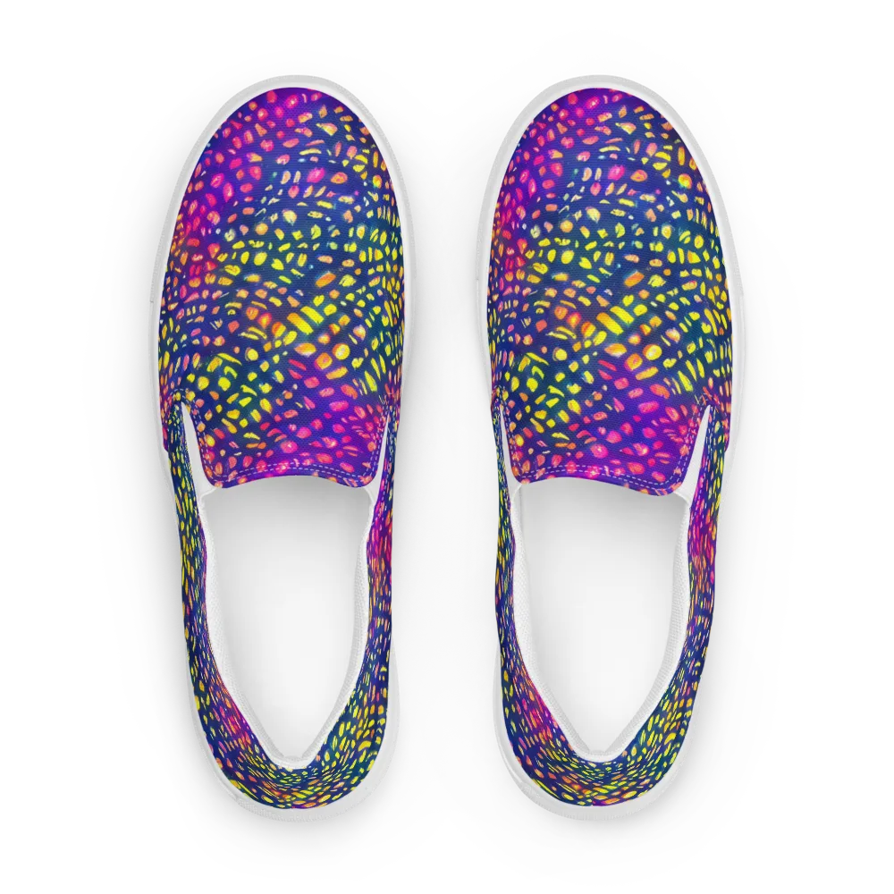 Prismatic Scatter on Women's Slip-On Canvas Shoes — Front