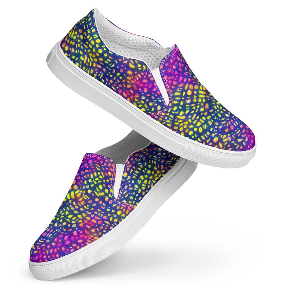 Prismatic Scatter on Women's Slip-On Canvas Shoes — Front