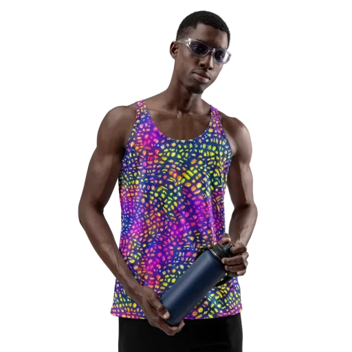 Prismatic Scatter on a Men's Tank Top