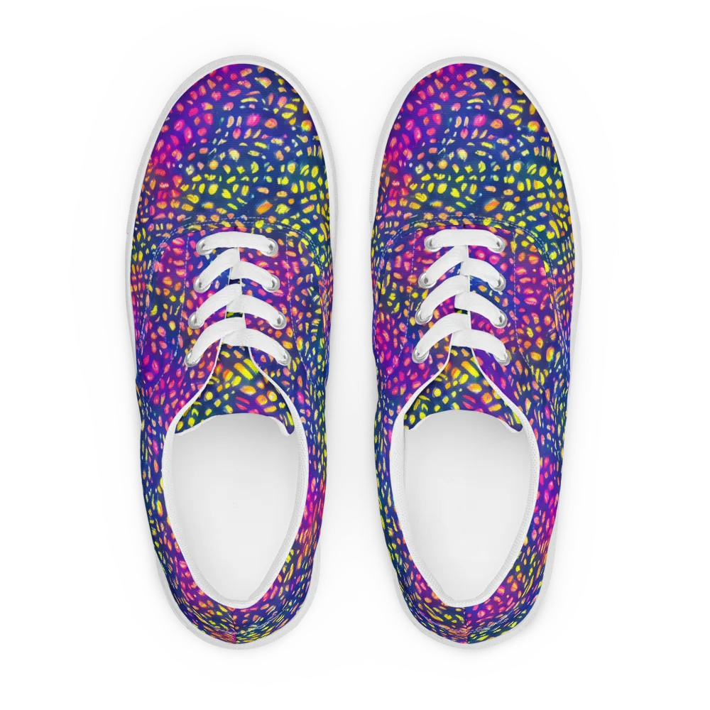 Prismatic Scatter on Men's Lace-Up Canvas Shoes — Front