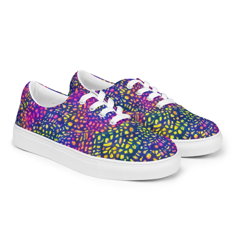 Prismatic Scatter on Men's Lace-Up Canvas Shoes — Right Front