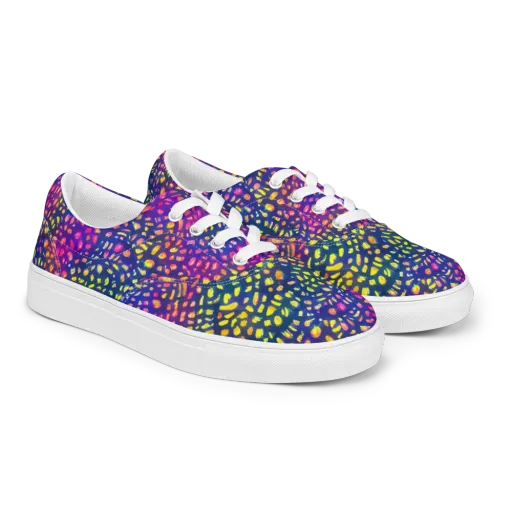 Prismatic Scatter on a Men's Lace-Up Canvas Shoes