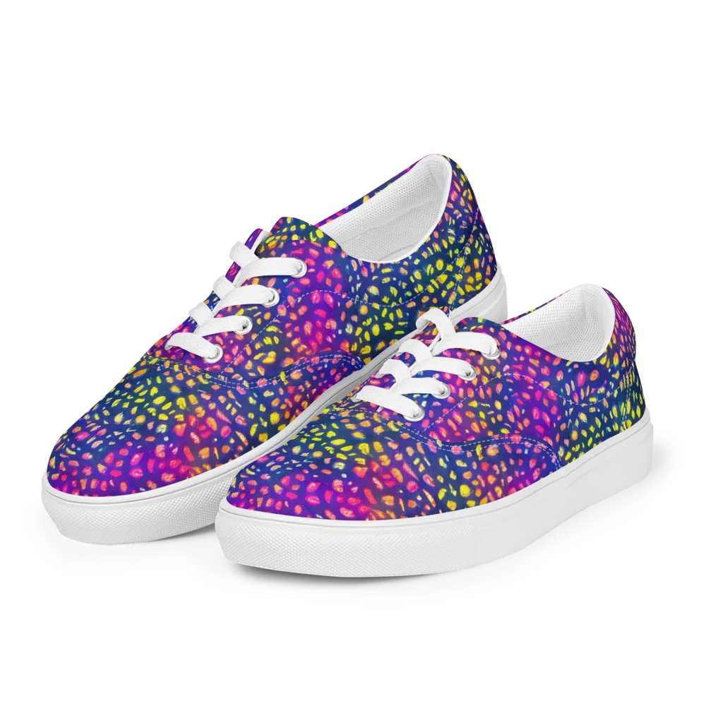 Prismatic Scatter on Men's Lace-Up Canvas Shoes — Left Front