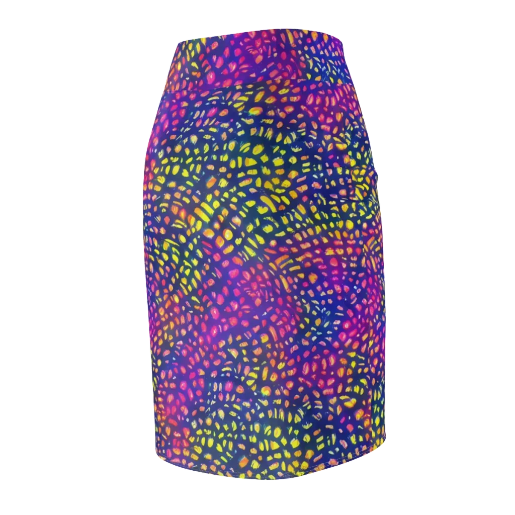 Prismatic Scatter on Pencil Skirt — Back Side
