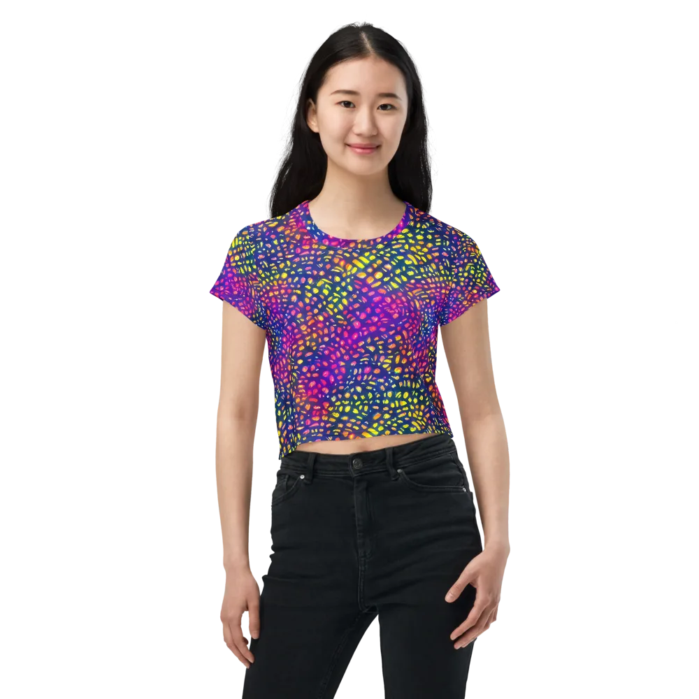 Prismatic Scatter on Crop Tee — Front