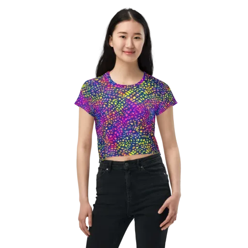 Prismatic Scatter on a Crop Tee