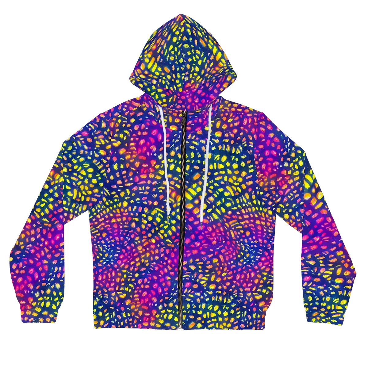 Prismatic Scatter on Women's Full-Zip Hoodie — Front
