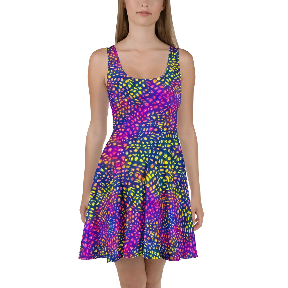 Prismatic Scatter on Skater Dress — Front