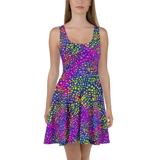 Prismatic Scatter on a Skater Dress