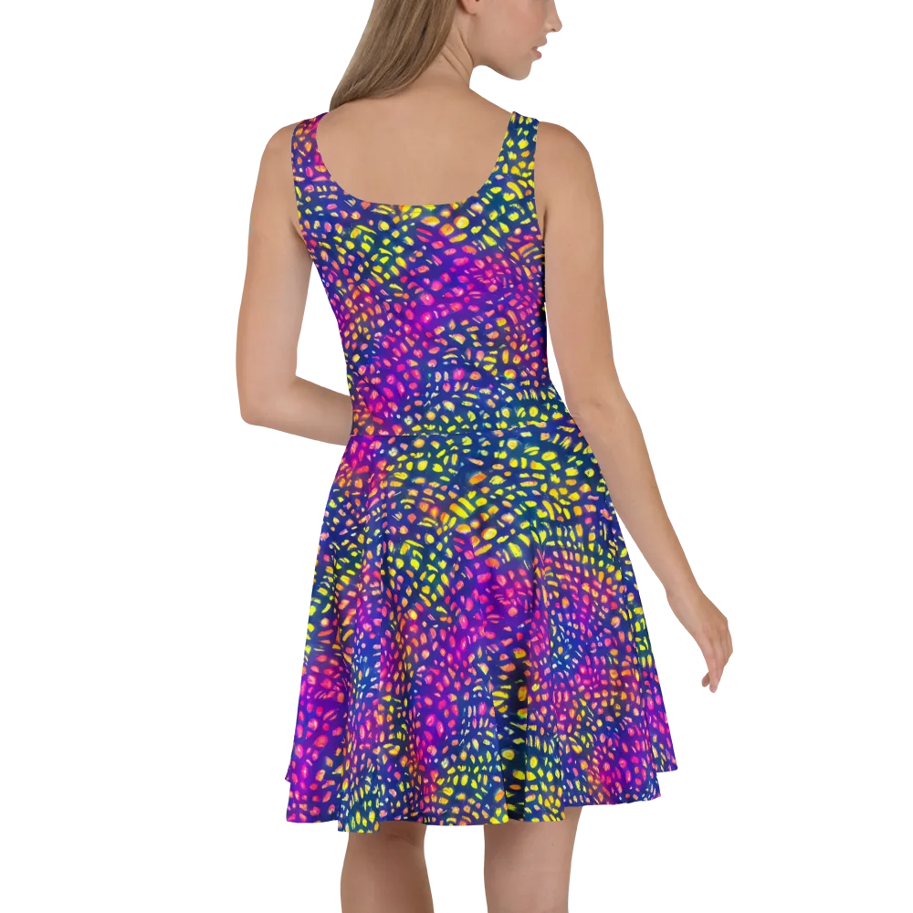 Prismatic Scatter on Skater Dress — Back