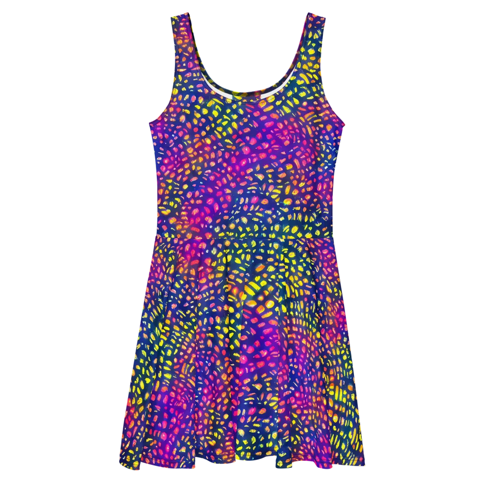 Prismatic Scatter on Skater Dress — Front