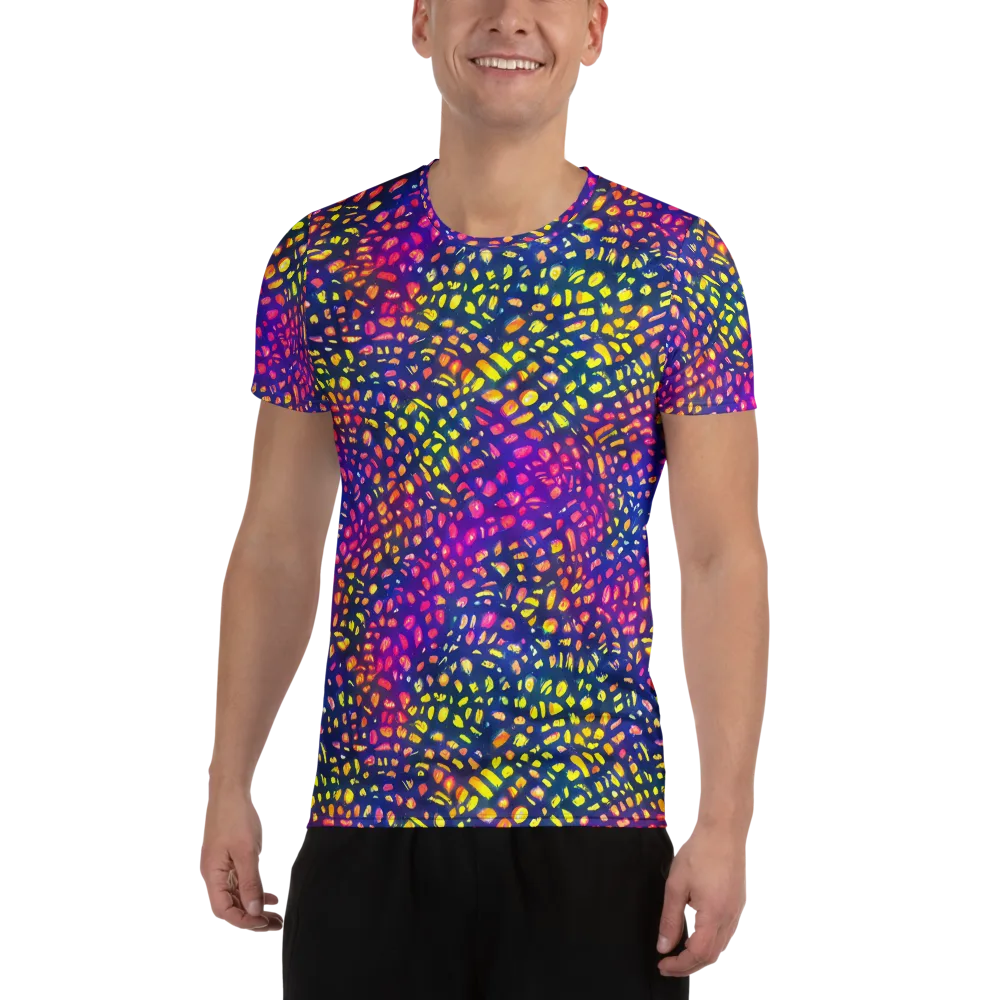 Prismatic Scatter on Men's Athletic T-Shirt — Front