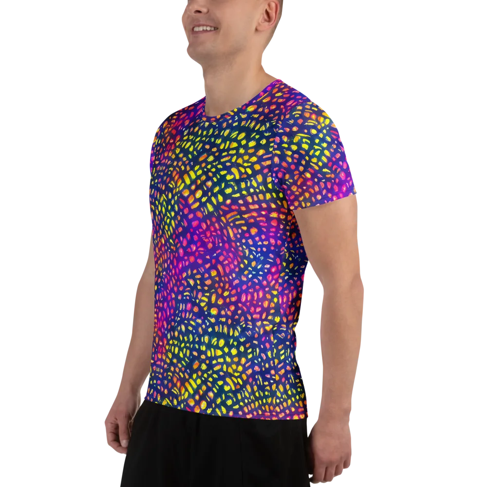 Prismatic Scatter on Men's Athletic T-Shirt — Left