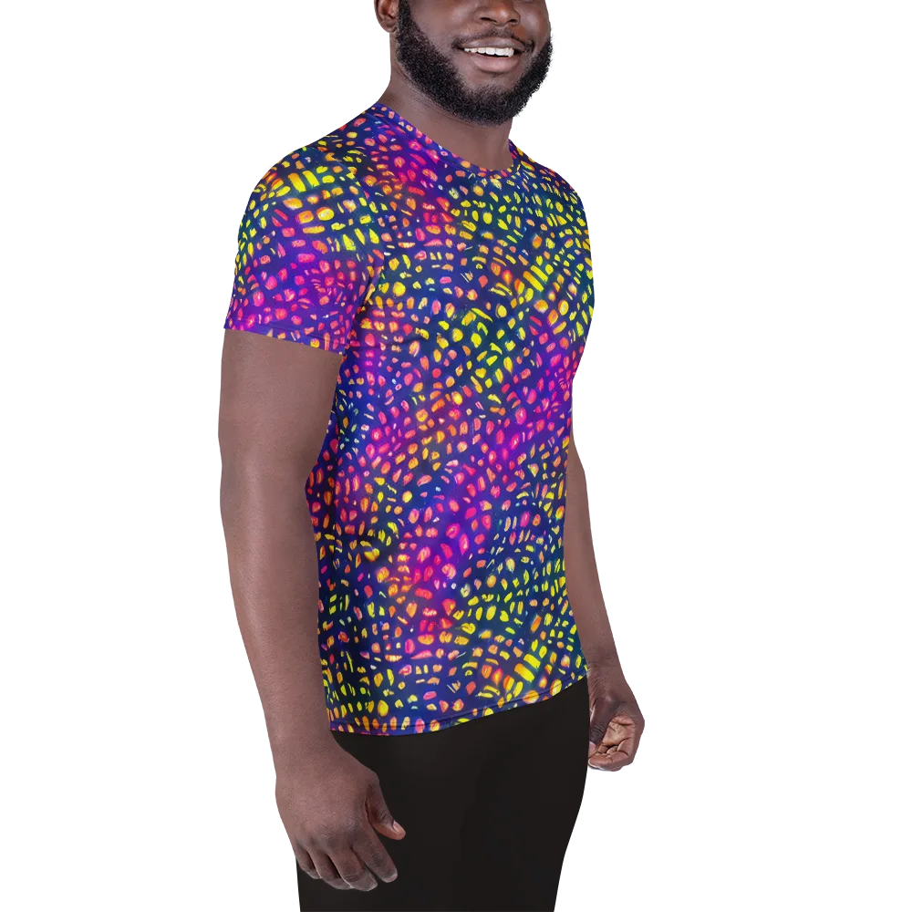 Prismatic Scatter on Men's Athletic T-Shirt — Right