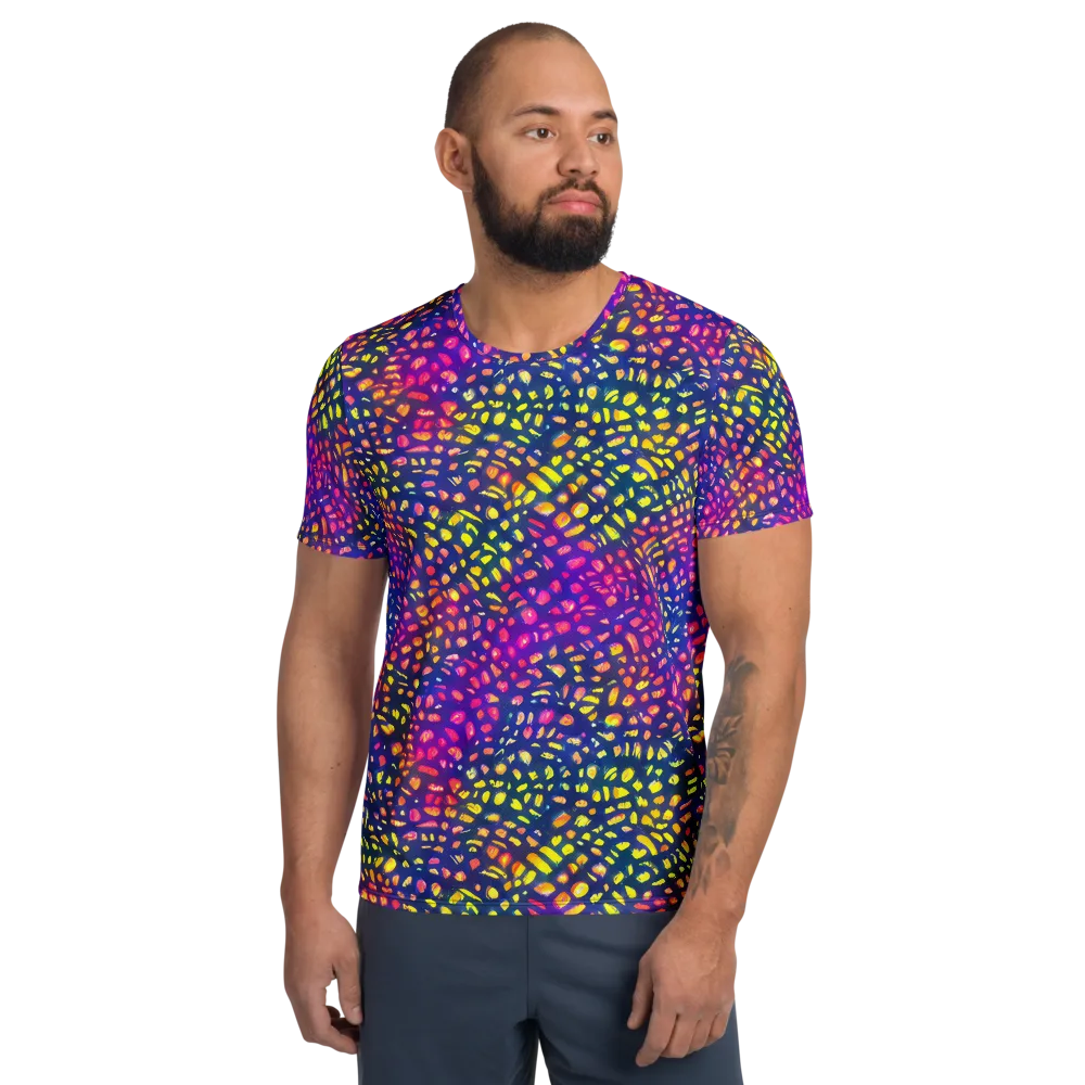 Prismatic Scatter on Men's Athletic T-Shirt — Front