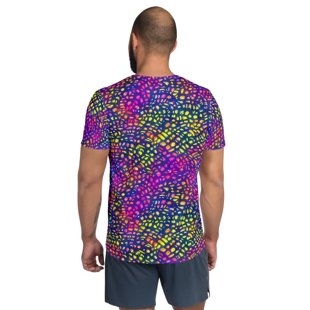 Prismatic Scatter on Men's Athletic T-Shirt — Back