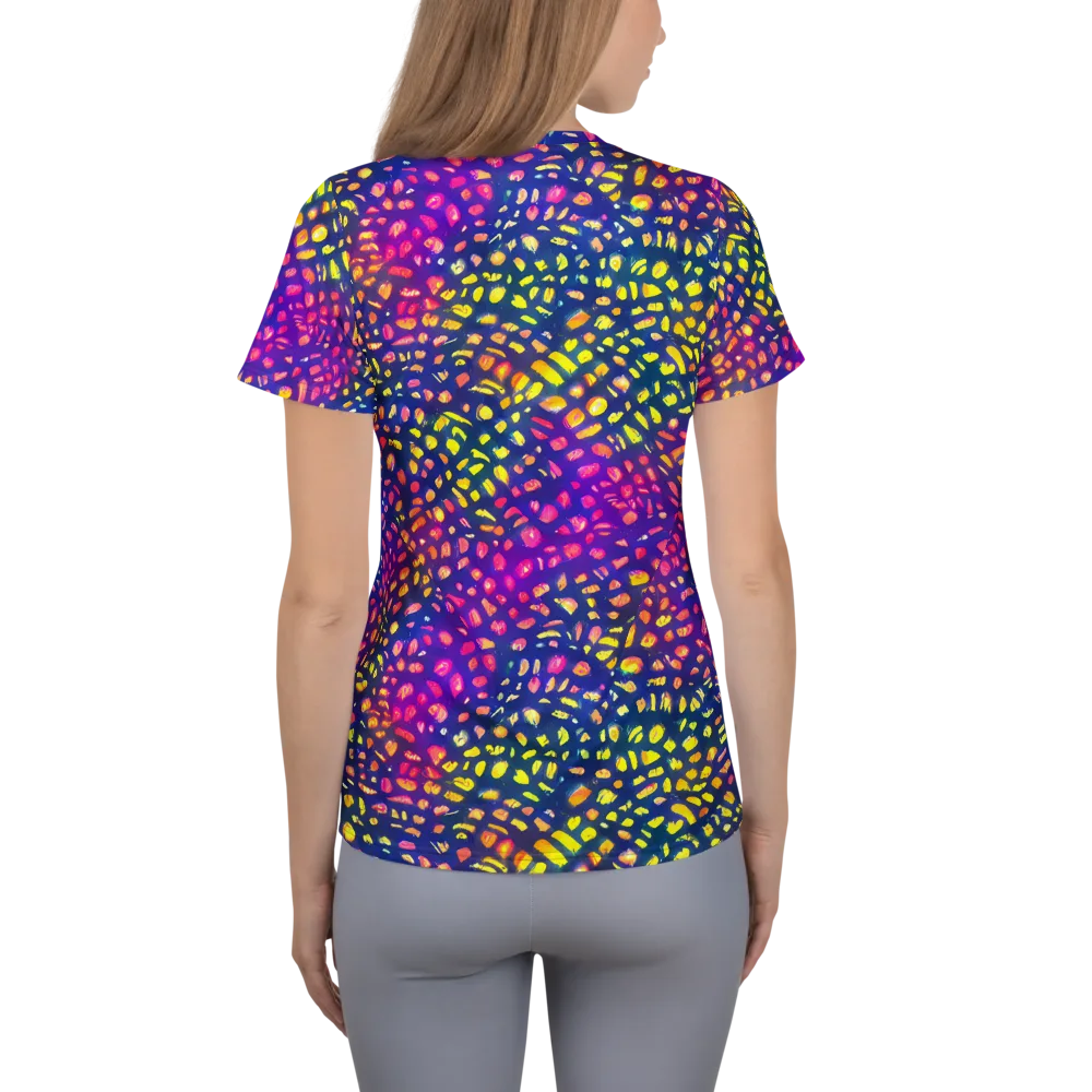Prismatic Scatter on Women's Athletic T-Shirt — Back