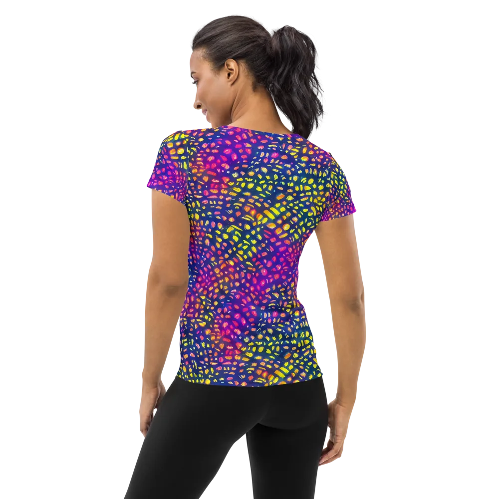 Prismatic Scatter on Women's Athletic T-Shirt — Back