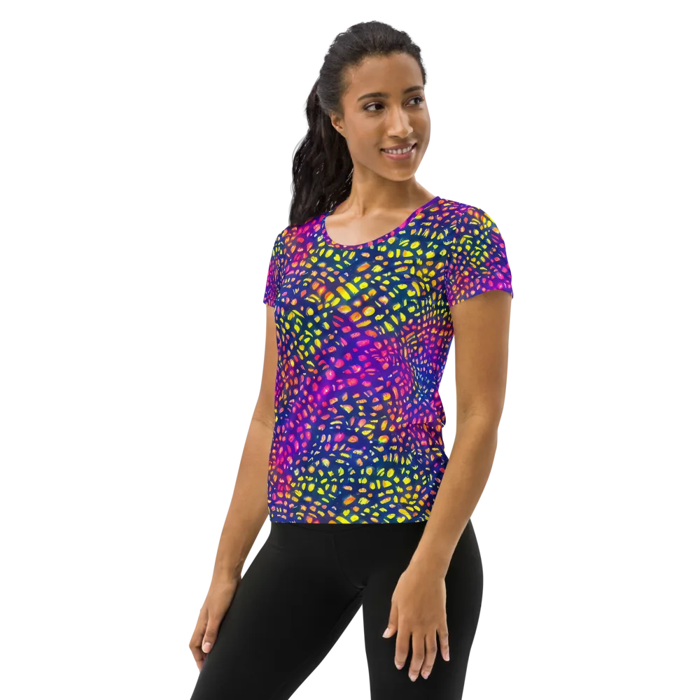 Prismatic Scatter on Women's Athletic T-Shirt — Left