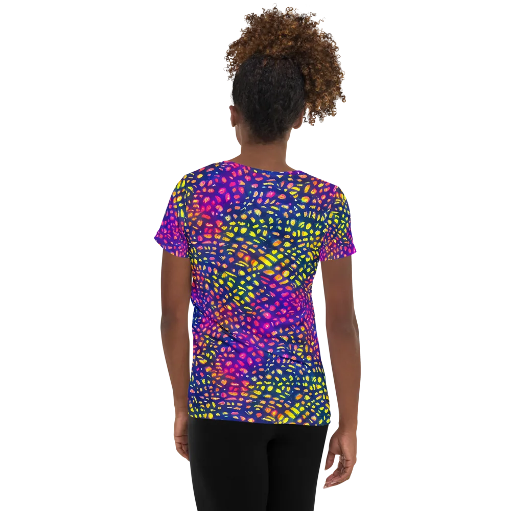 Prismatic Scatter on Women's Athletic T-Shirt — Back