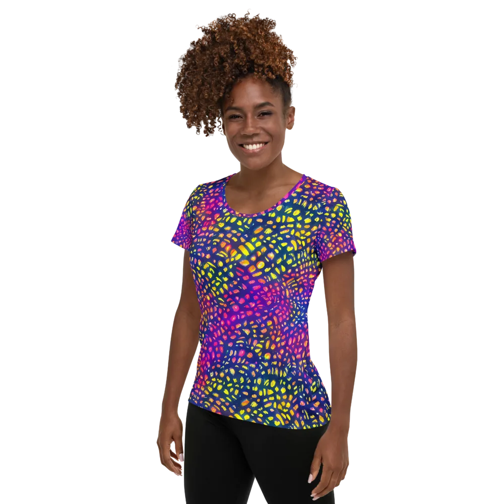 Prismatic Scatter on Women's Athletic T-Shirt — Left
