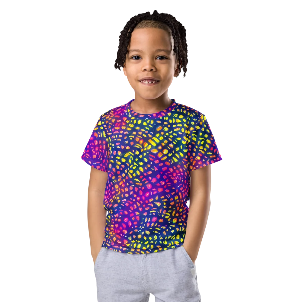 Prismatic Scatter on Kids Crew Neck T-Shirt — Front