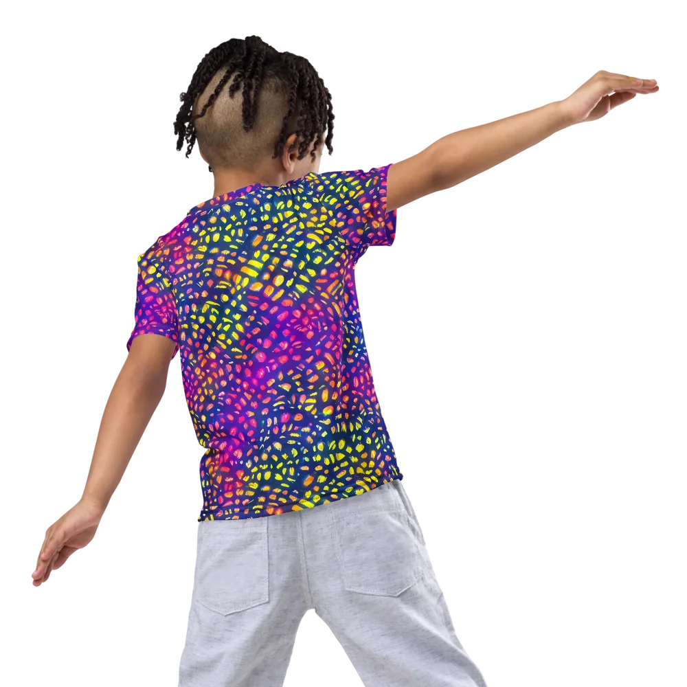Prismatic Scatter on Kids Crew Neck T-Shirt — Back