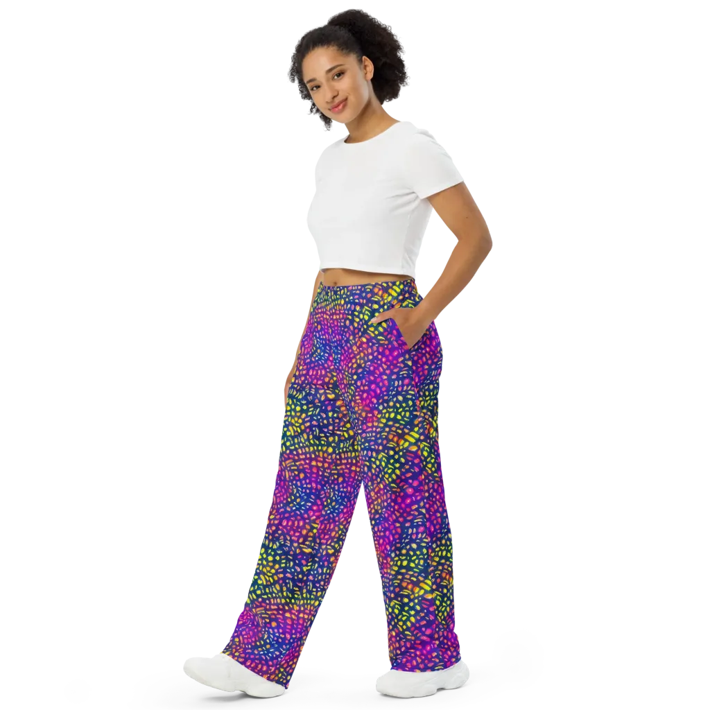 Prismatic Scatter on Wide-Leg Pants — Left Front