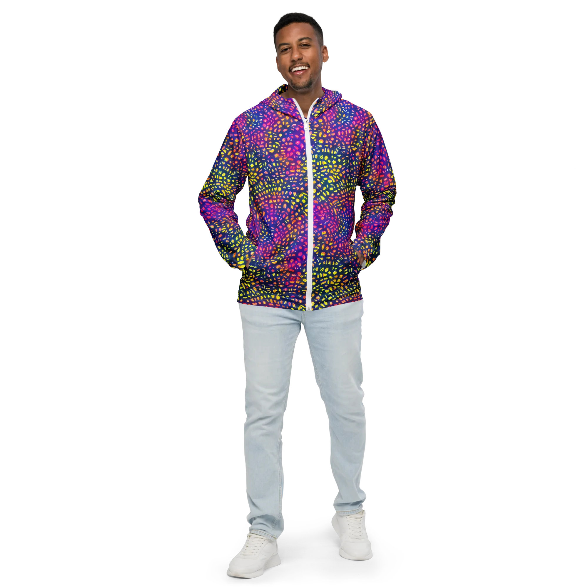Prismatic Scatter on Men's Windbreaker — Front